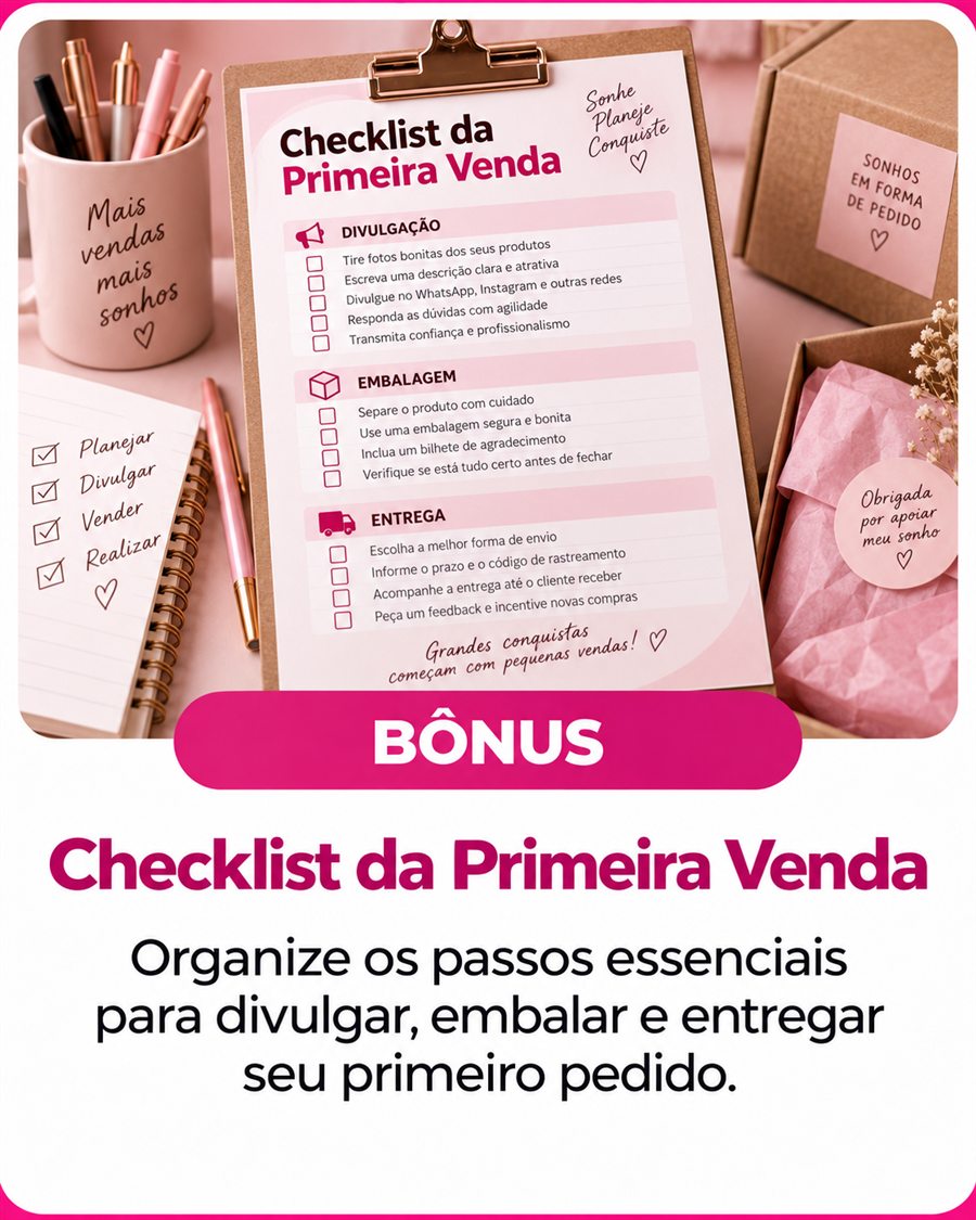Bônus: Checklist da Primeira Venda
